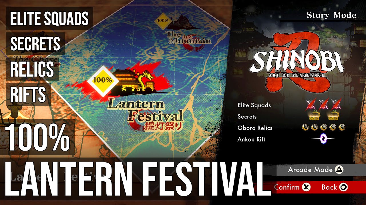 SHINOBI: Art of Vengeance - Lantern Festival - All Collectibles (Secrets, Squads, Relics, Rift)
