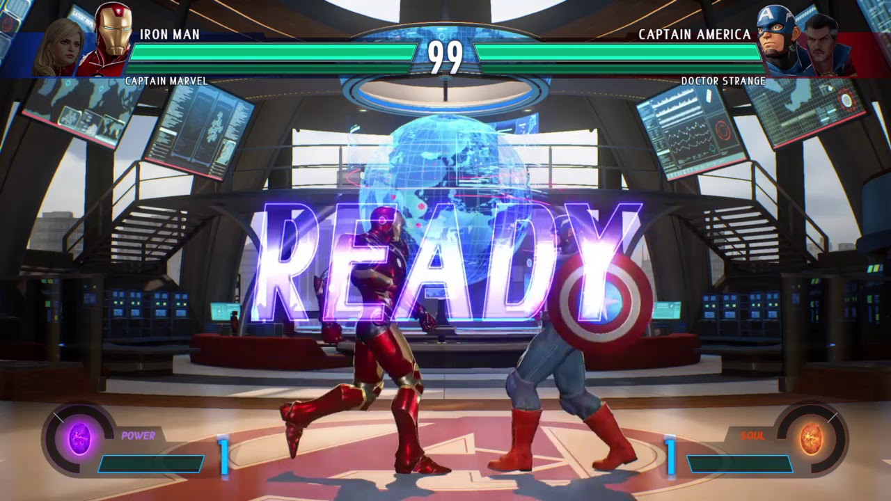 MARVEL VS. CAPCOM: INFINITE Железный Человек и Капитан Марвел против Капитана Америки и Доктора С...