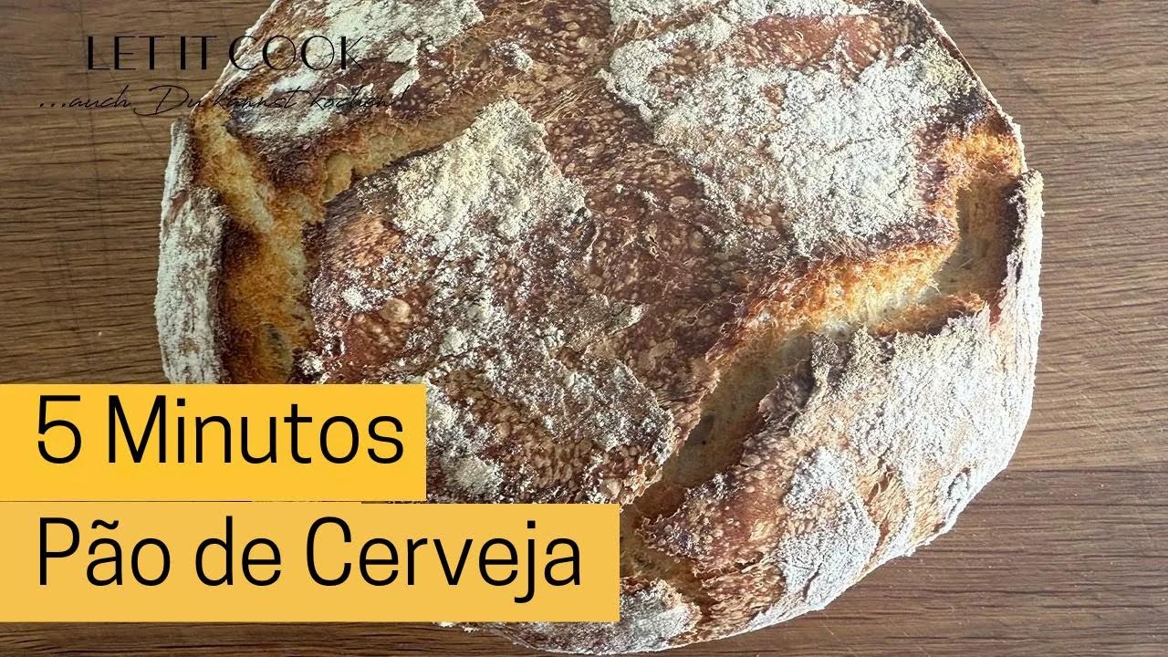 Pão de cerveja fácil em 5 minutos, sem batedeira