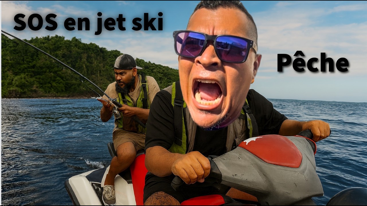 Défi pêche en jet-ski, c'est la galère... en panne ! [pêcher, cuisiner, manger] #pêche #jetski