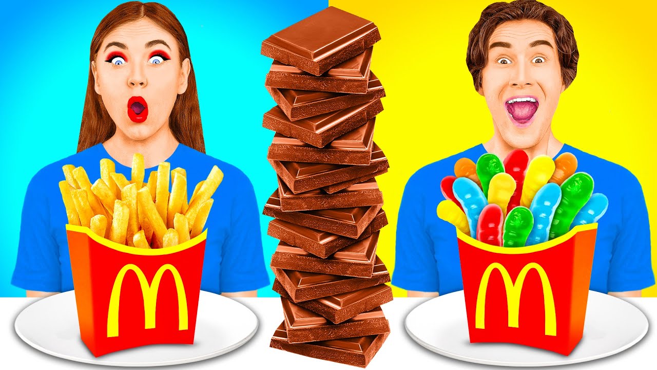 Gummy vs Chocolate vs Real French Fries Challenge by FUN FOOD