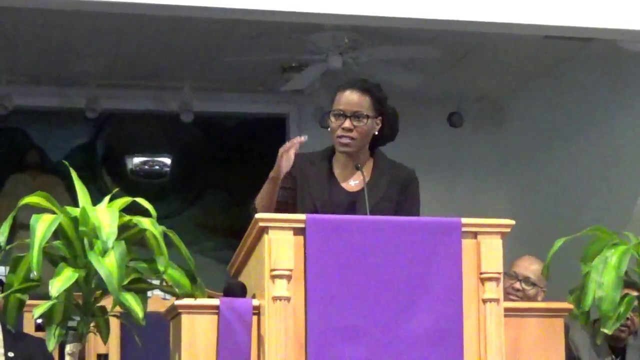 Dr. Telika McCoy preaching, 