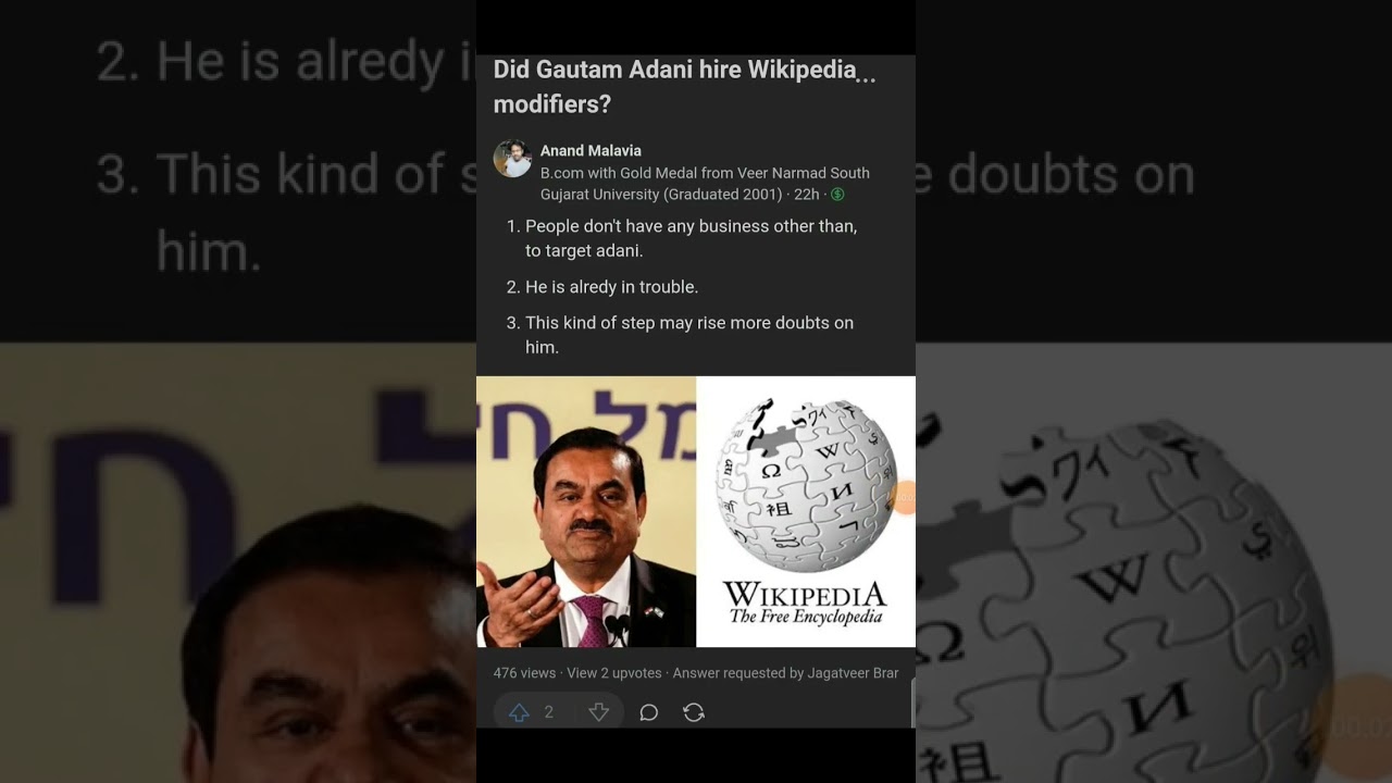 Did Gautam Adani hire Wikipedia modifiers?