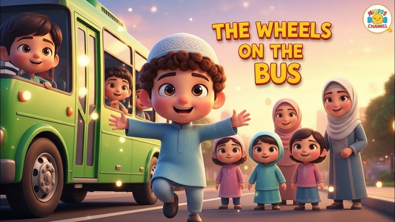 Islamic Wheels on the Bus Song for Kids | Allahu Akbar, Bismillah Nasheed 