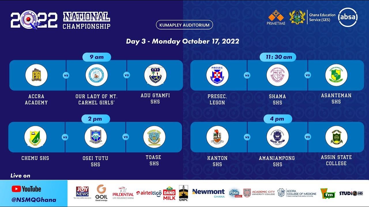 #NSMQ2022 ONE-EIGHTH STAGE | Chemu SHS VS Osei Tutu SHS VS Toase SHS