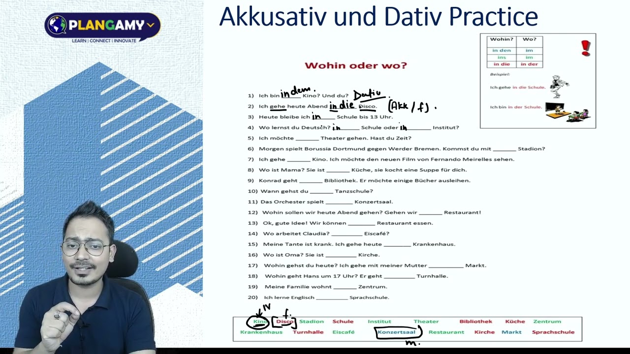 German Grammar Practice – Location vs Direction