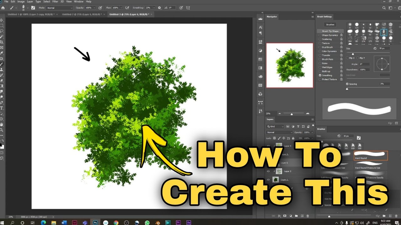 How to Create Custom Brushes for making Trees |Tutorial| Anime tree drawing