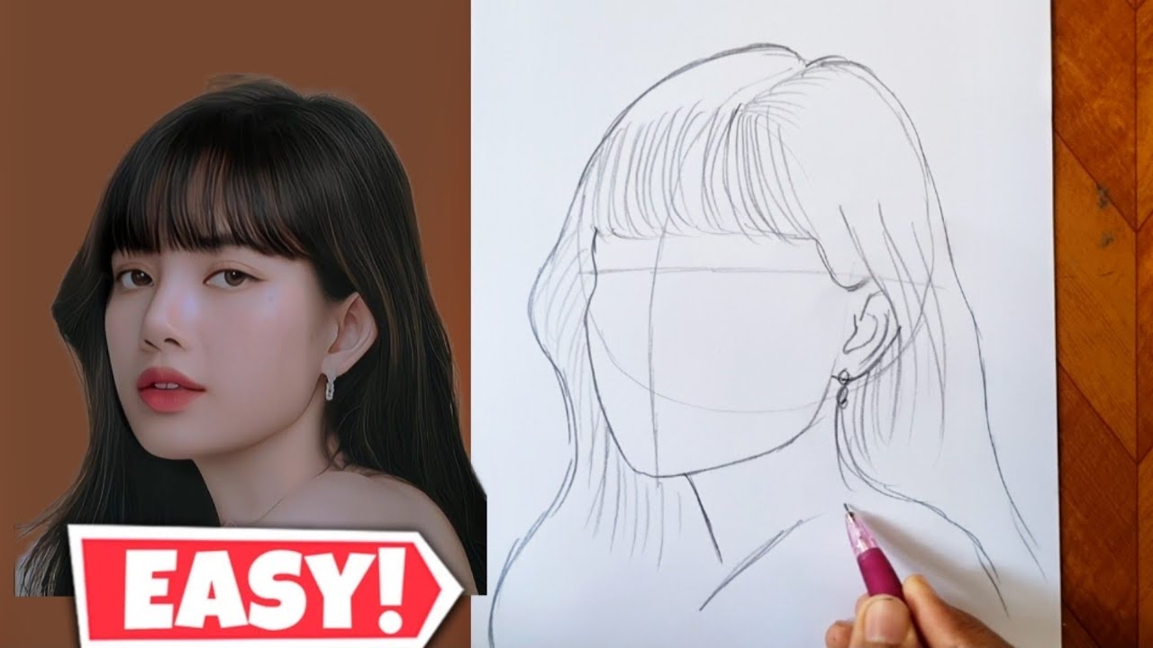 Blackpink Lisa Drawing || Blackpink Lisa outline drawing #blackpink #lisa #drawing
