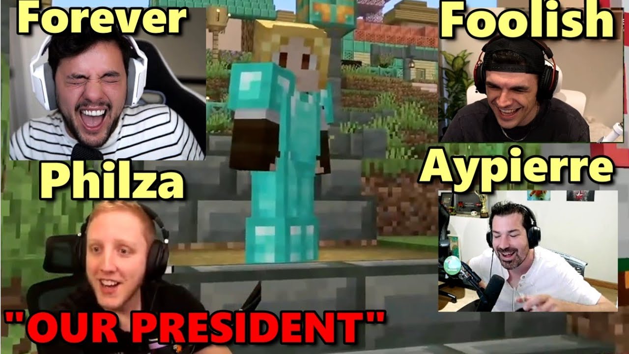 Участники QSMP реагируют на камео Форевер в Minecraft Live (Philza, Forever, Foolish, Aypierre и ...