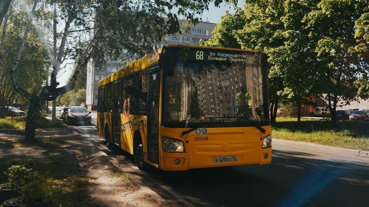 Автобус, 68-й маршрут (целиком). Ярославль. Вид из кабины. (BusDriver)