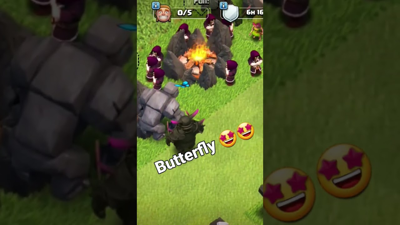 P.E.K.K.A Chasing Butterfly CUTE! Clash Of Clans