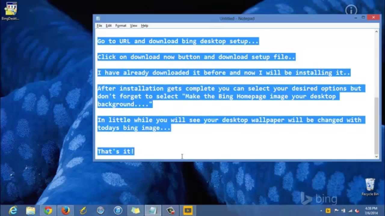 How To Set Bing Images As Desktop Wallpapers ?