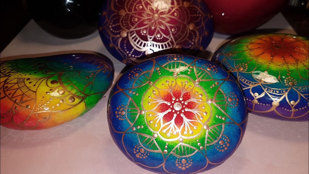 Rainbow Royal Mandala stone
