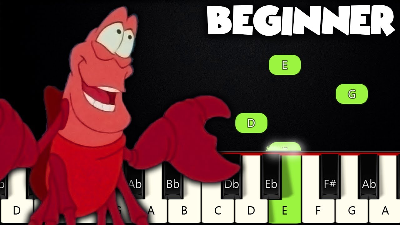 Under The Sea - The Little Mermaid | BEGINNER PIANO TUTORIAL + SHEET MUSIC by Betacustic