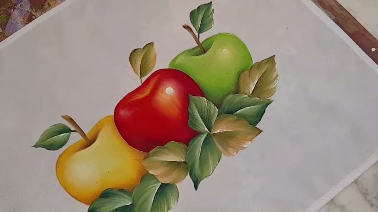 Pintura Manzana Roja