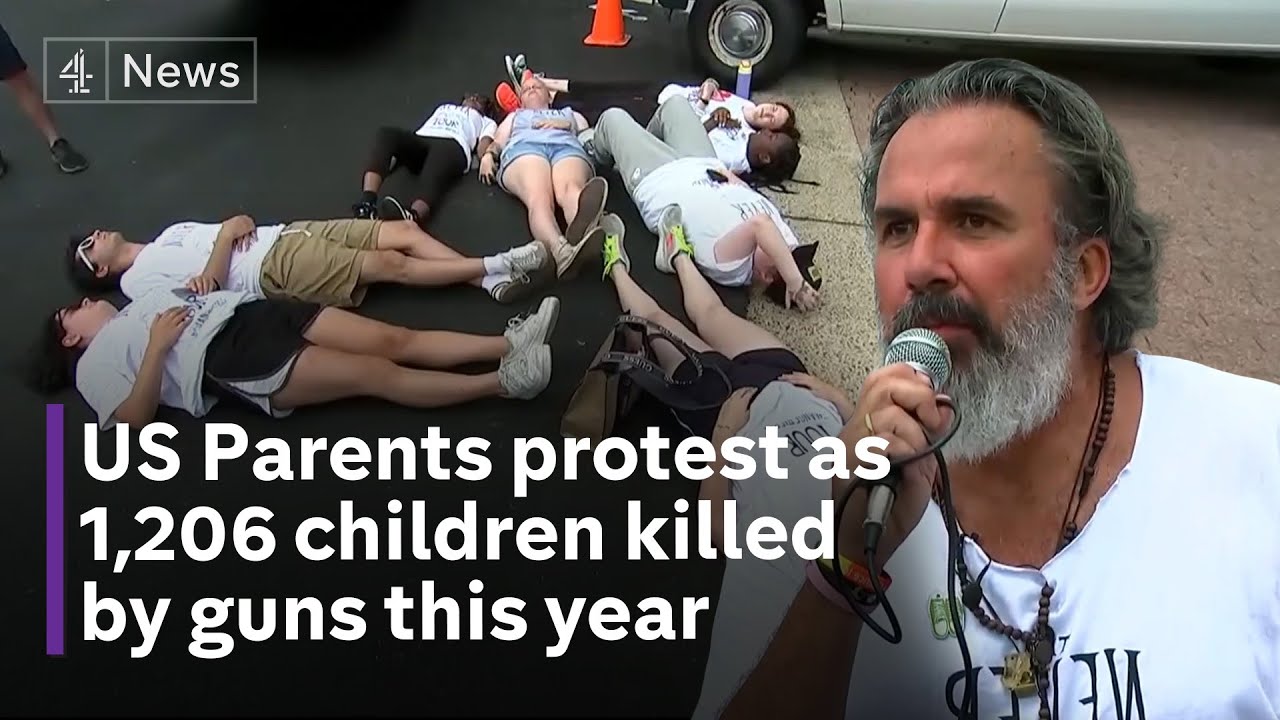 Gun control activists tour the USA to honour the 1,206 children killed by guns this year