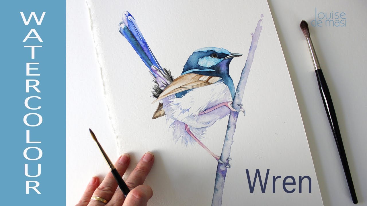 Watercolour Wren Tutorial // How to Paint a Fairy Wren in Watercolour