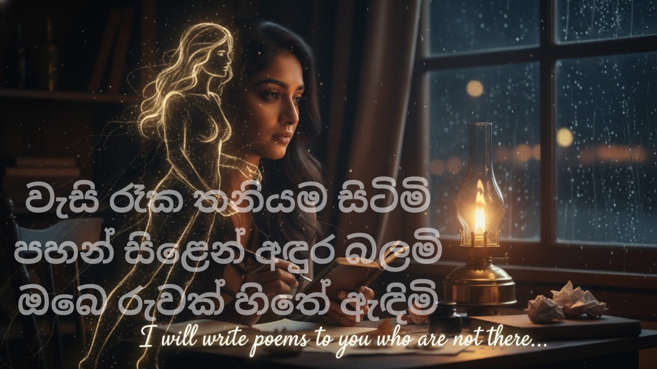 වැසි රෑක තනියම සිටිමිපහන් සිළෙන් අඳුර බලමි ඔබෙ රුවක් හිතේ ඇඳිමි #love #lovesongs #coversong