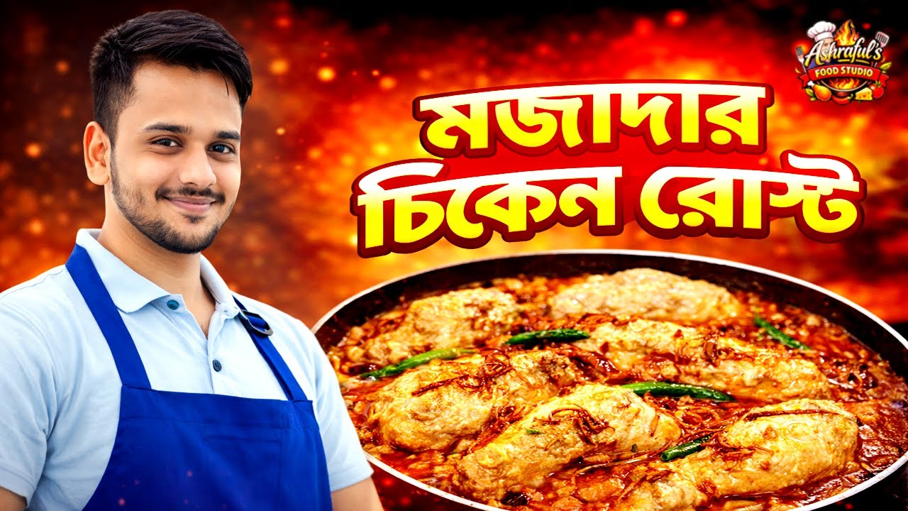 চিকেন রোস্ট রেসিপি | ঘরোয়া স্টাইলে একদম রেস্টুরেন্টের মতো চিকেন রোস্ট