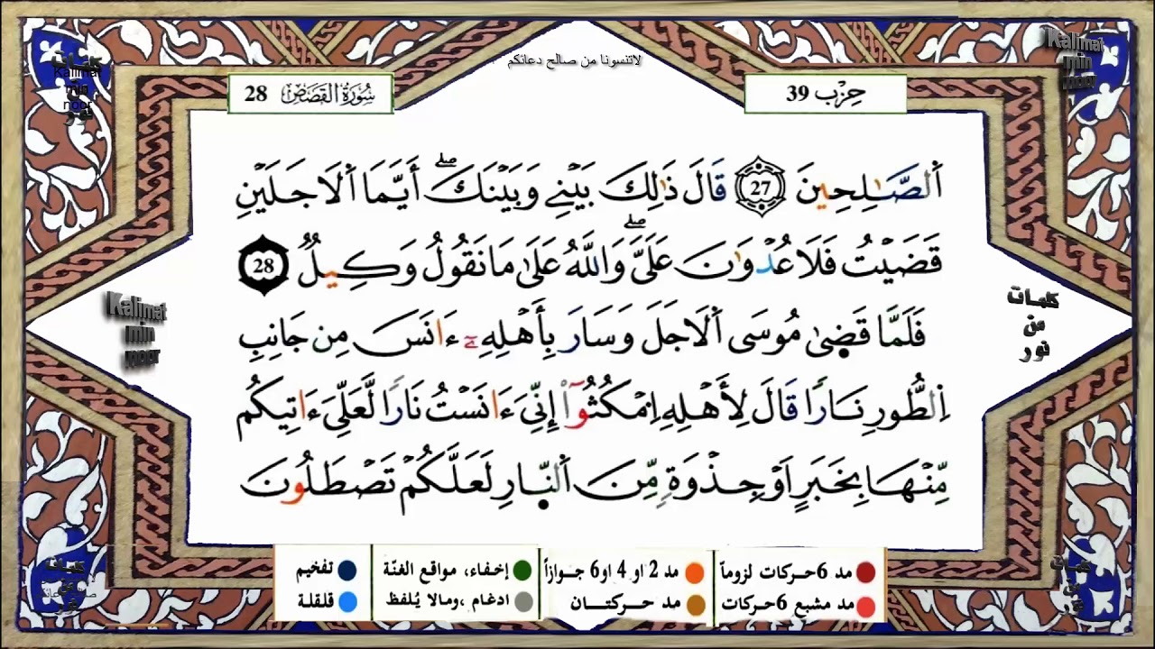 سورة القصص برواية ورش القارئ ياسين الجزائري