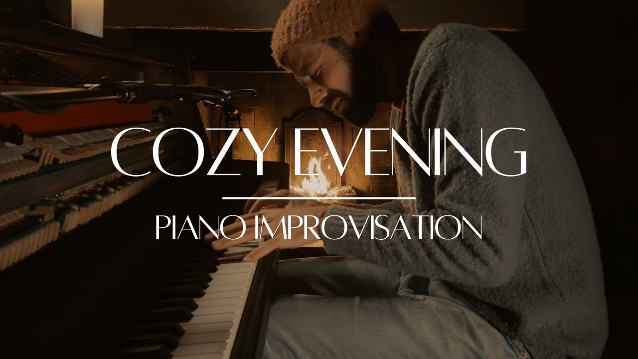 Cozy Evening Piano Improvisation | Relaxing Fireplace Ambience