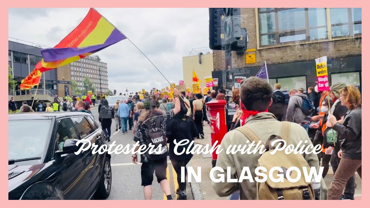 Protesters CLASH With POLICE in GLASGOW