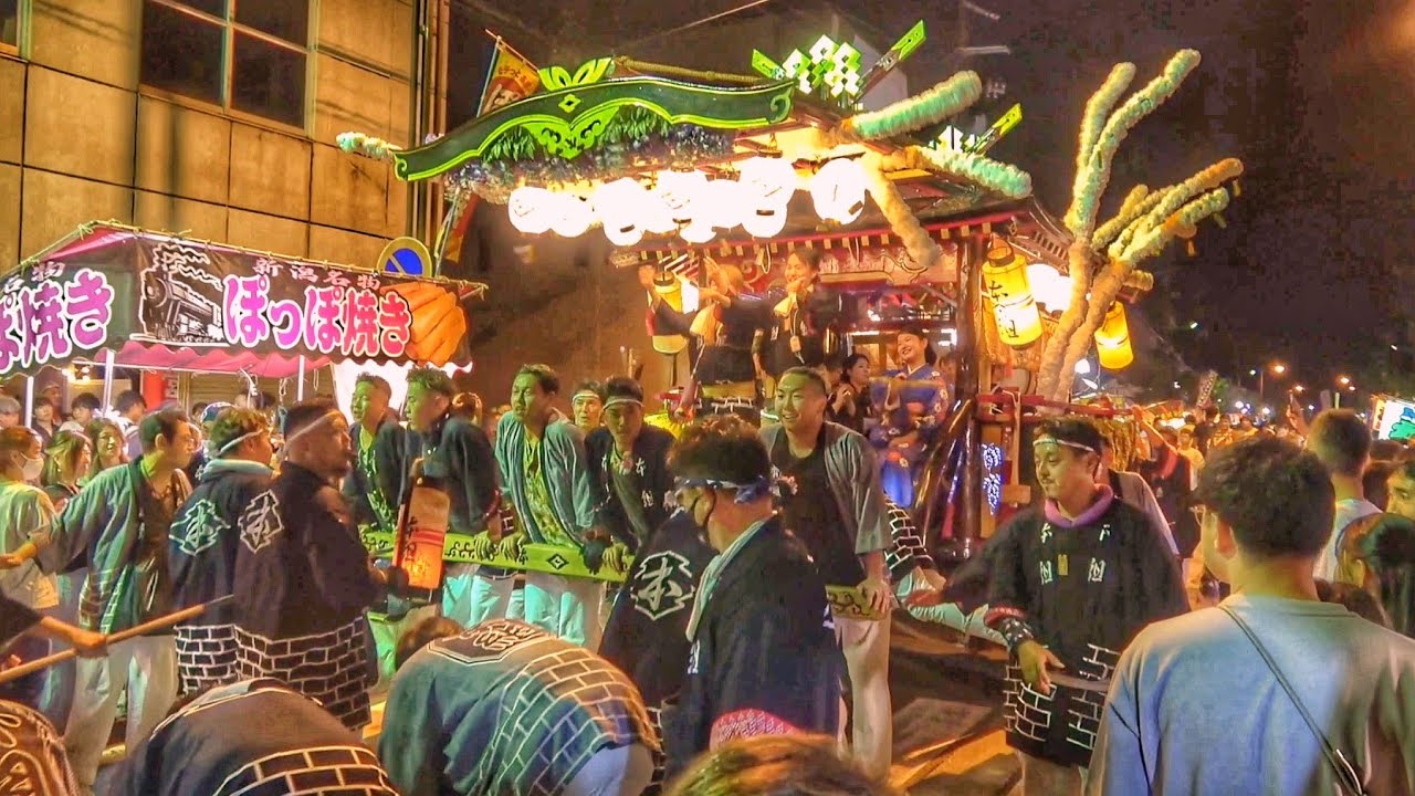 2024.9.05 新潟県胎内市 中条祭り2024 山車 荒惣十字路 集結 (北組·神明組·本組·驛新組)
