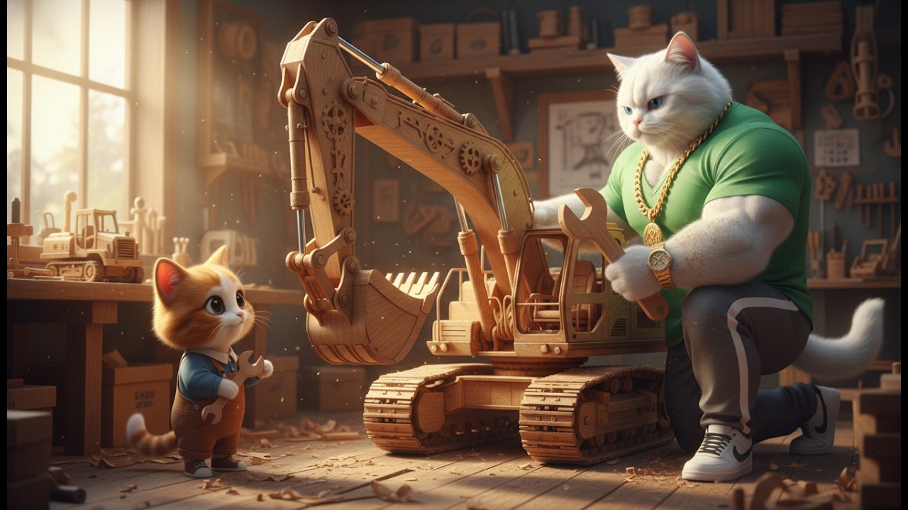 Cute Cat Tales: Kaka, The Magical Excavator, a journey of creativity and friendship.