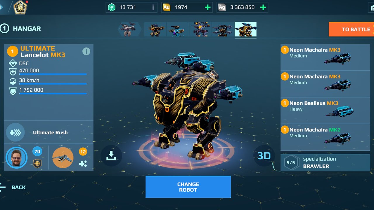 Lancelot Machaira War Robots Gameplay 
