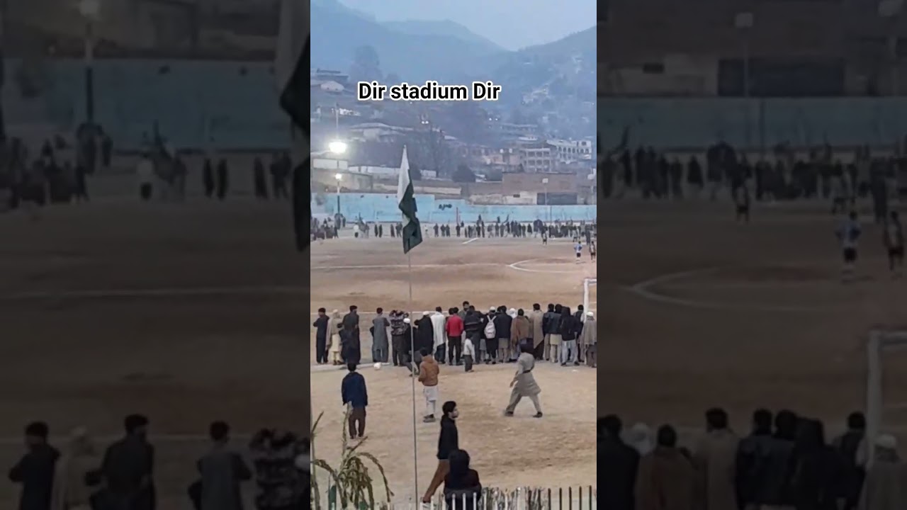 An evening view of Dir stadium during final match between Dir and Drosh Chitral football teams.