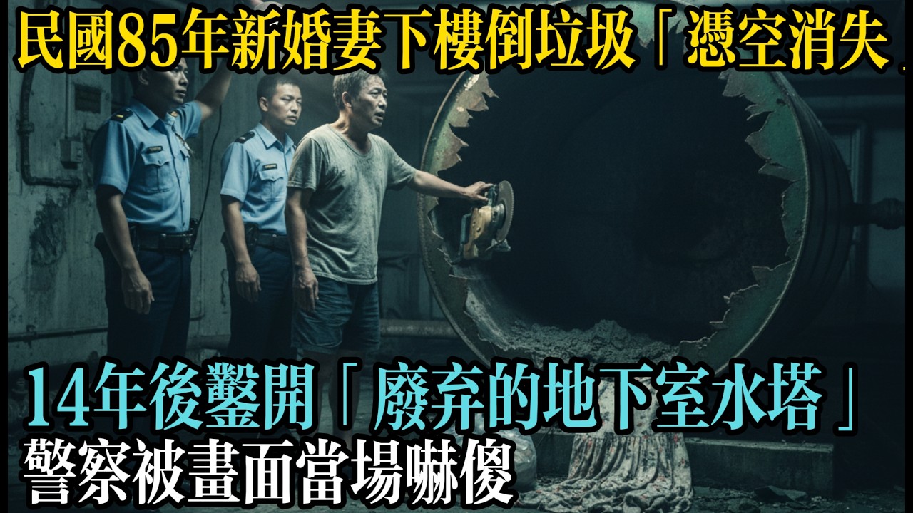 民國85年新婚妻下樓倒垃圾「憑空消失」！14年後老社區鑿開「廢棄的地下室水塔」員警被畫面當場嚇傻