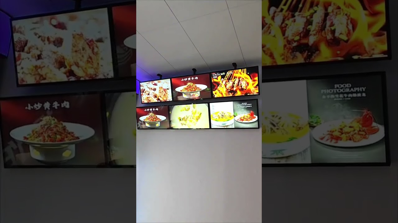 Wall Mounted LCD Digital Menu Display Board for Cafes Restaurants Wine Bars Retail Counters #lcd #tv