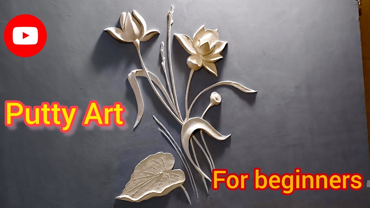 Lotus Putty Art | Lotus Mural | Lotus Mural Art |