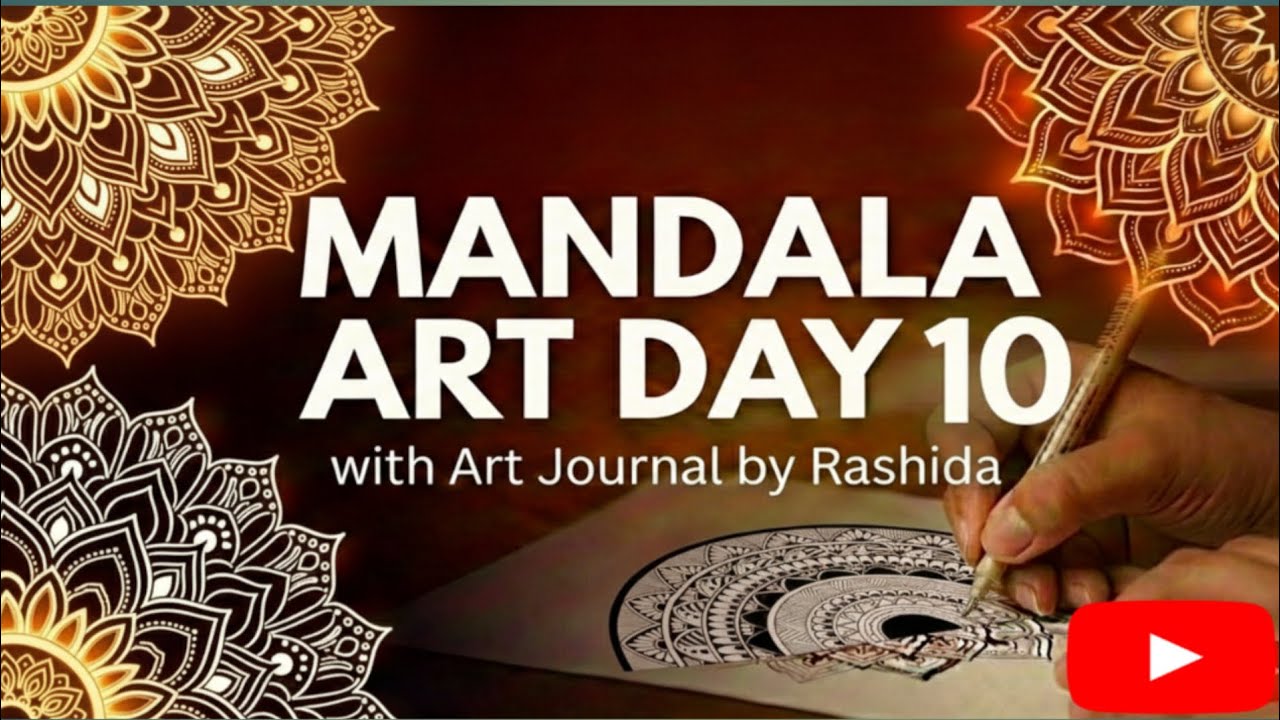 How to Draw a Perfect Symmetrical Mandala Using a Protractor | art journal by Rashida | #MandalaArt 