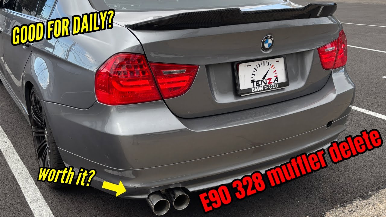 Удаление глушителя BMW 328 — простая самостоятельная установка выхлопной системы Axel Back — холо...