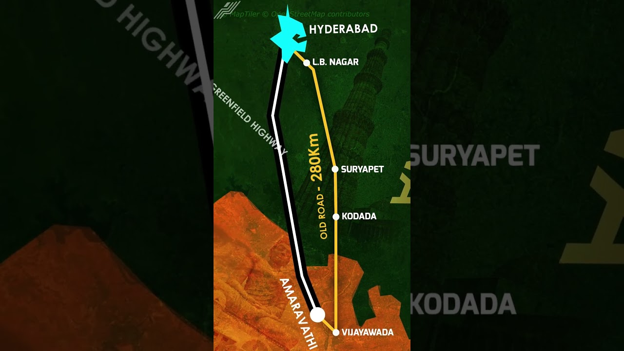 Hyderabad - Amaravathi Proposed Green field highway