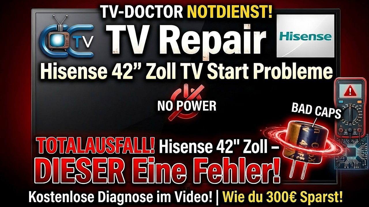Hisense TV startet nicht? 🛠️ Die ULTIMATIVE Schritt-für-Schritt Reparatur (No Power Fix) LTDN42K680X