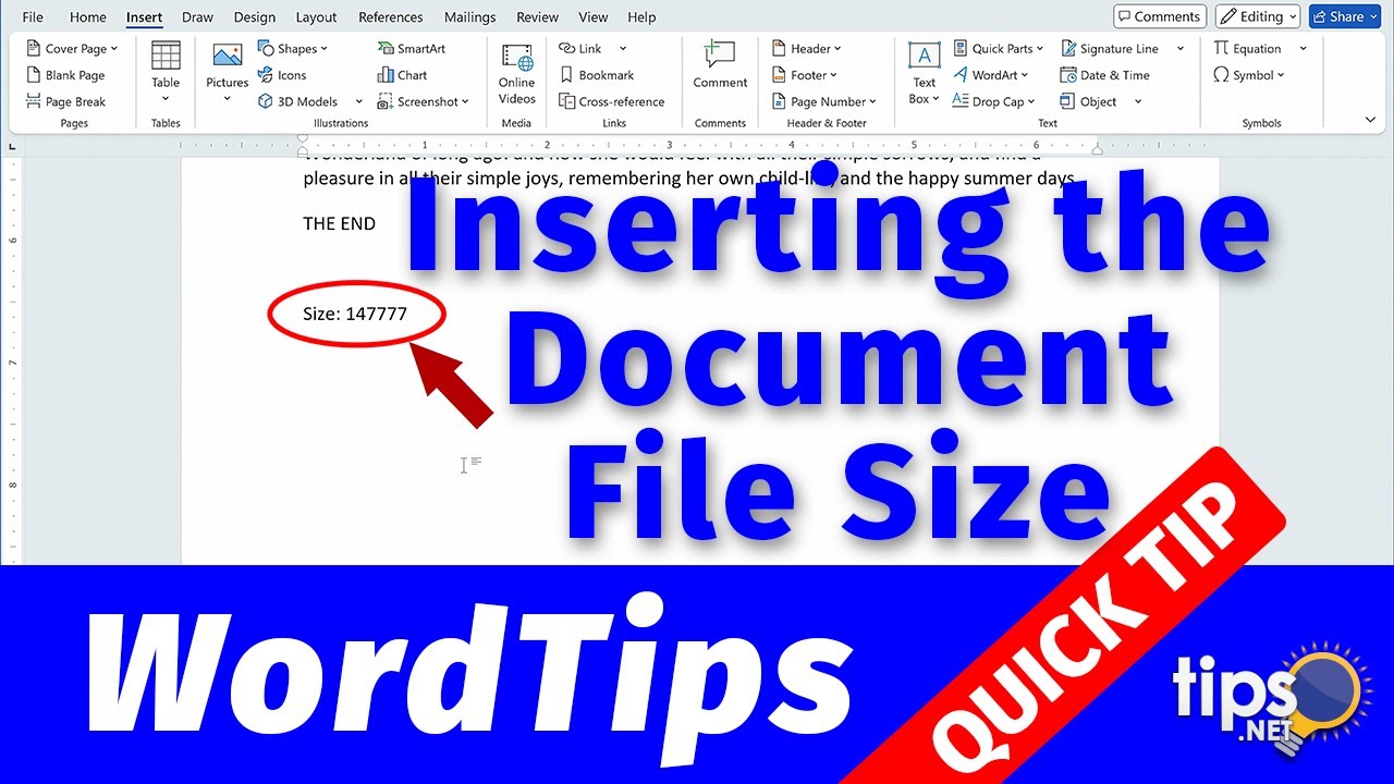 Inserting a Document's Size