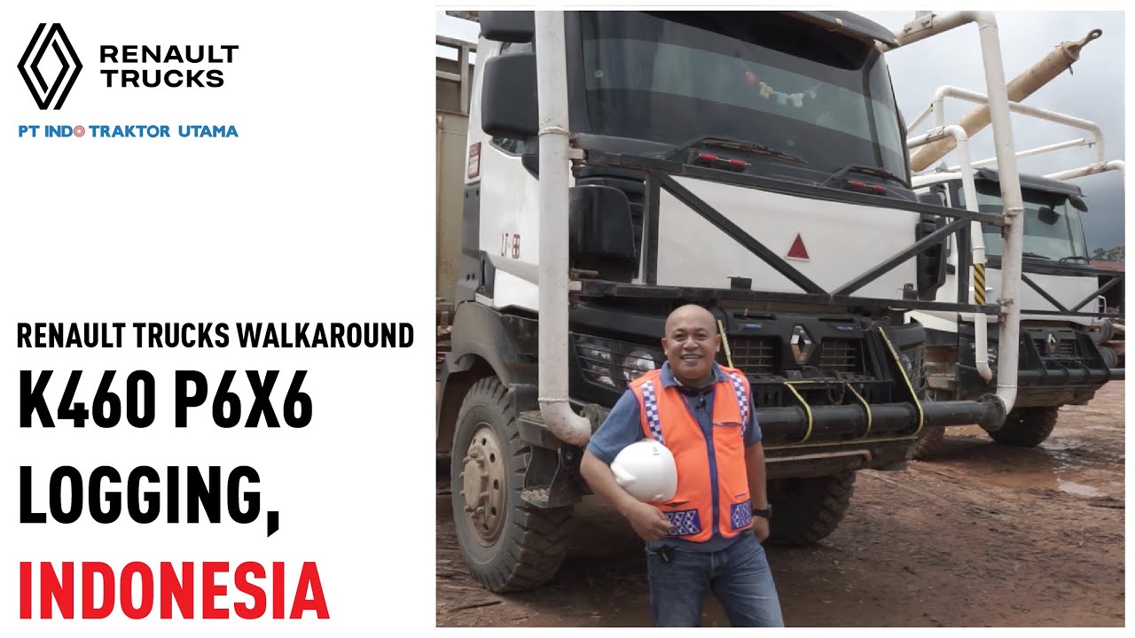RENAULT TRUCKS K460 P6X6 LOGGING TRUCKS WALKAROUND, CENTRAL KALIMANTAN, INDONESIA