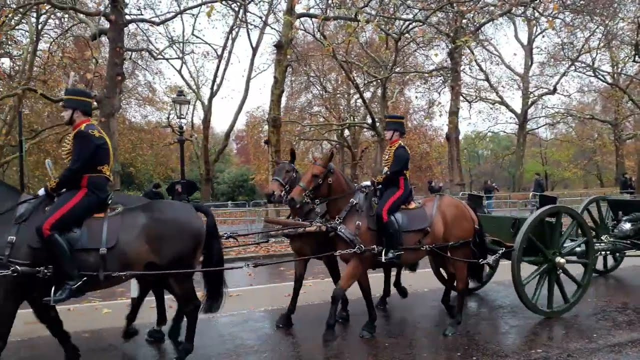 Kings Troop Royal Horse Artillery returning after Royal gun salute.20251114 123347