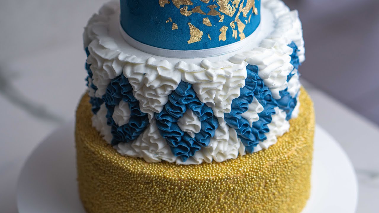 How to Make a Ruffled Diamond Wedding Cake