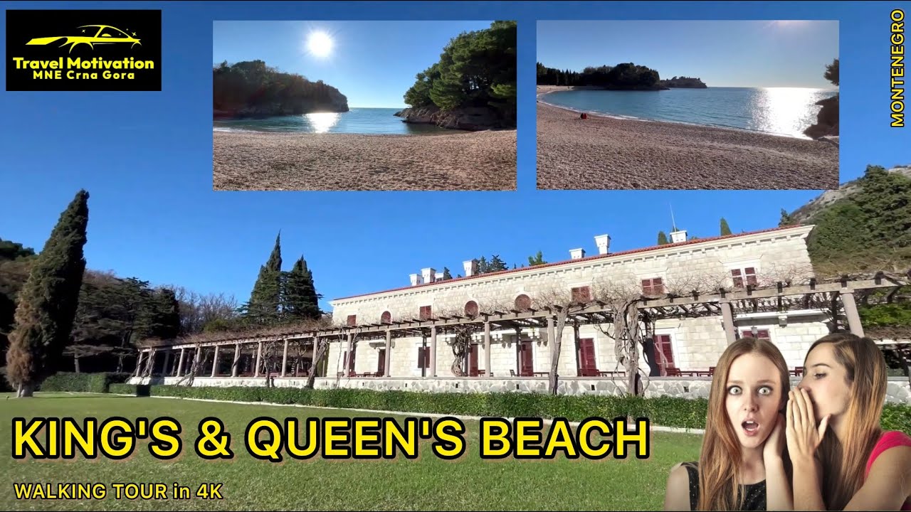 KRALJEVA i KRALJIČINA plaža Šetnja Januar 2024 - KING'S & QUEEN'S Beach [4K Walking Tour] Crna Gora