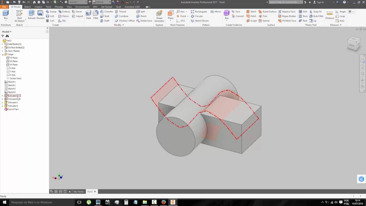 182 Autodesk Inventor 3D Sketch Silhouette Curve