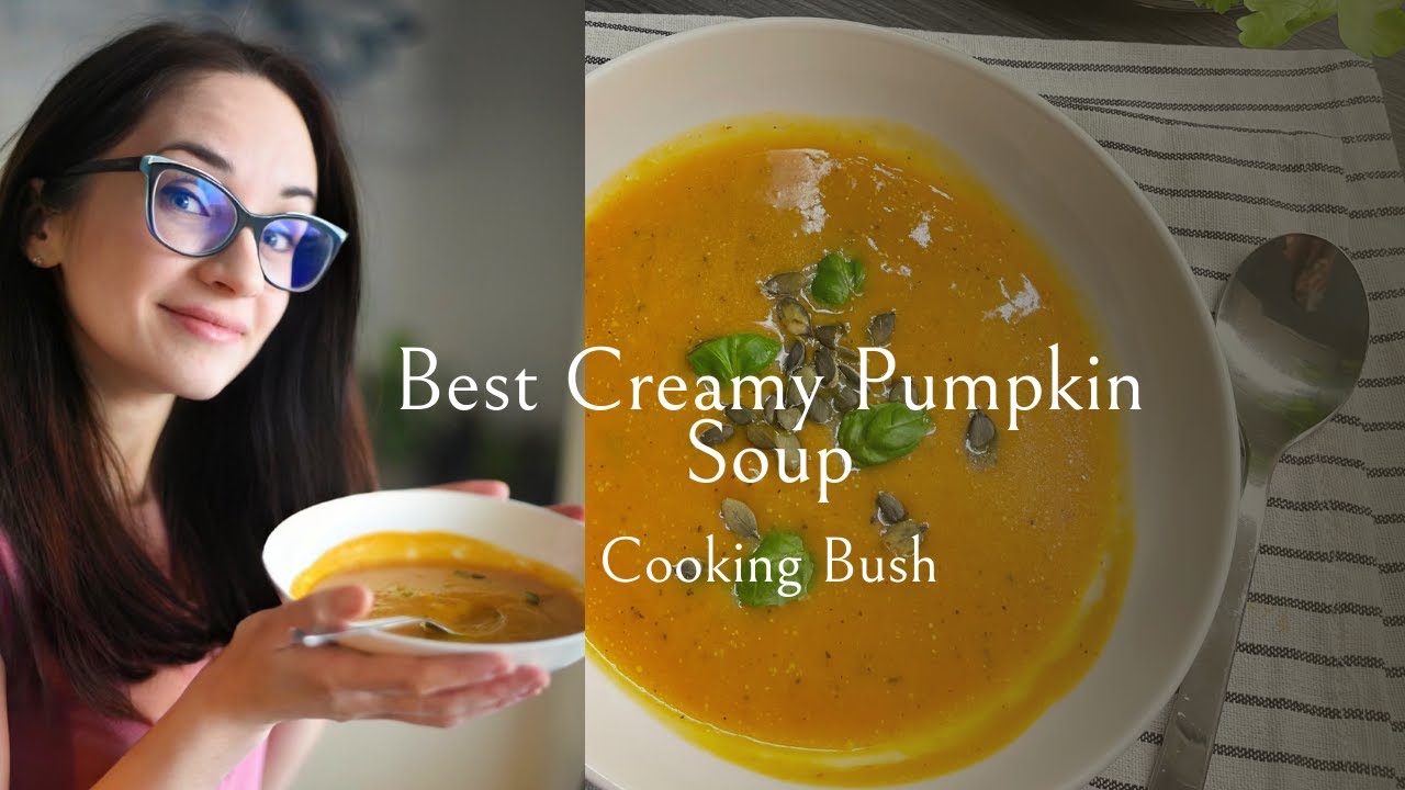 Best creamy Pumpkin soup recipe. Step by step. Healthy and delicious food. Vegan and vegetarian.