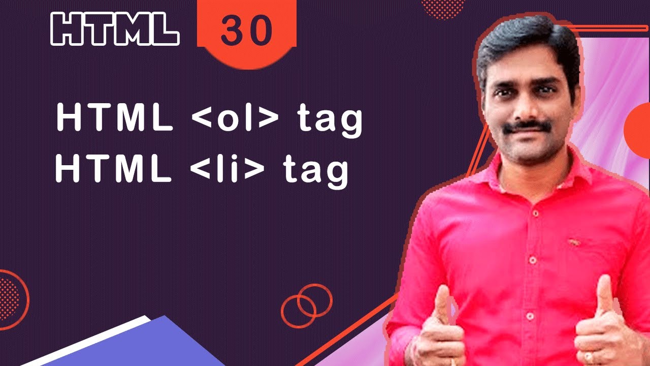 HTML ol Tag | Ordered Lists - HTML Tutorial 30 🚀