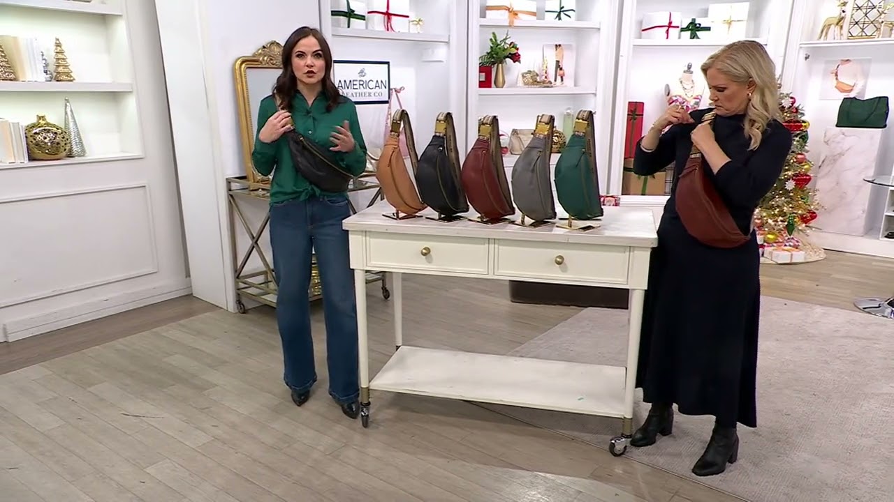 American Leather Co. Rayne Large Sling with Logo Strap on QVC