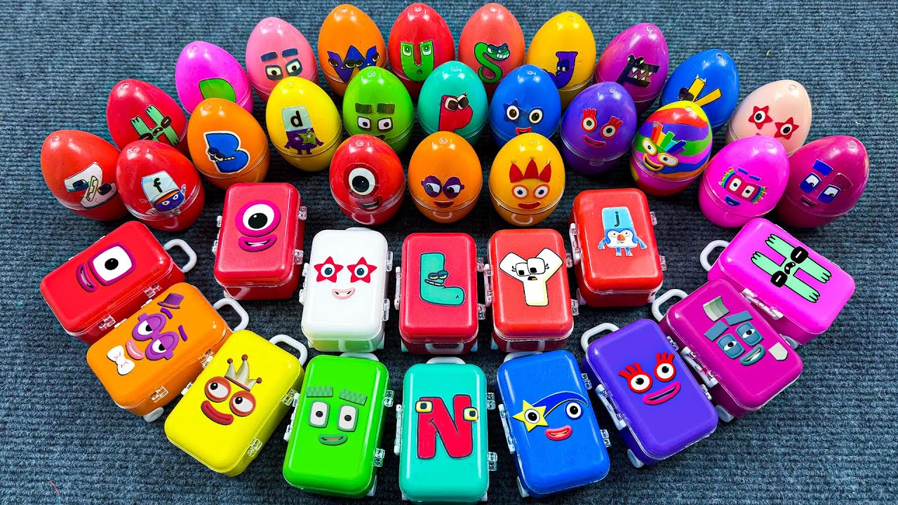 Numberblocks 🏳️‍🌈 Hidden Slime Opening Alphablocks Clay with Mini Suitcase, Eggs Colorful! ASMR