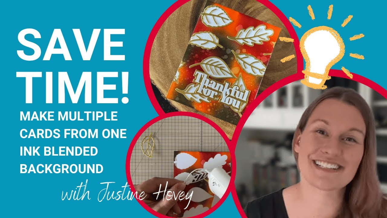 One ink blended background - MULTIPLE CARDS!  with Justine Hovey
