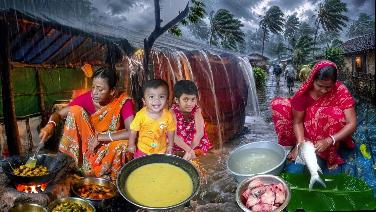 It's Always Raining🌧️ Morning Routine In Heavy Rain। Traditional Cooking on Clay Stove। Family Lunch