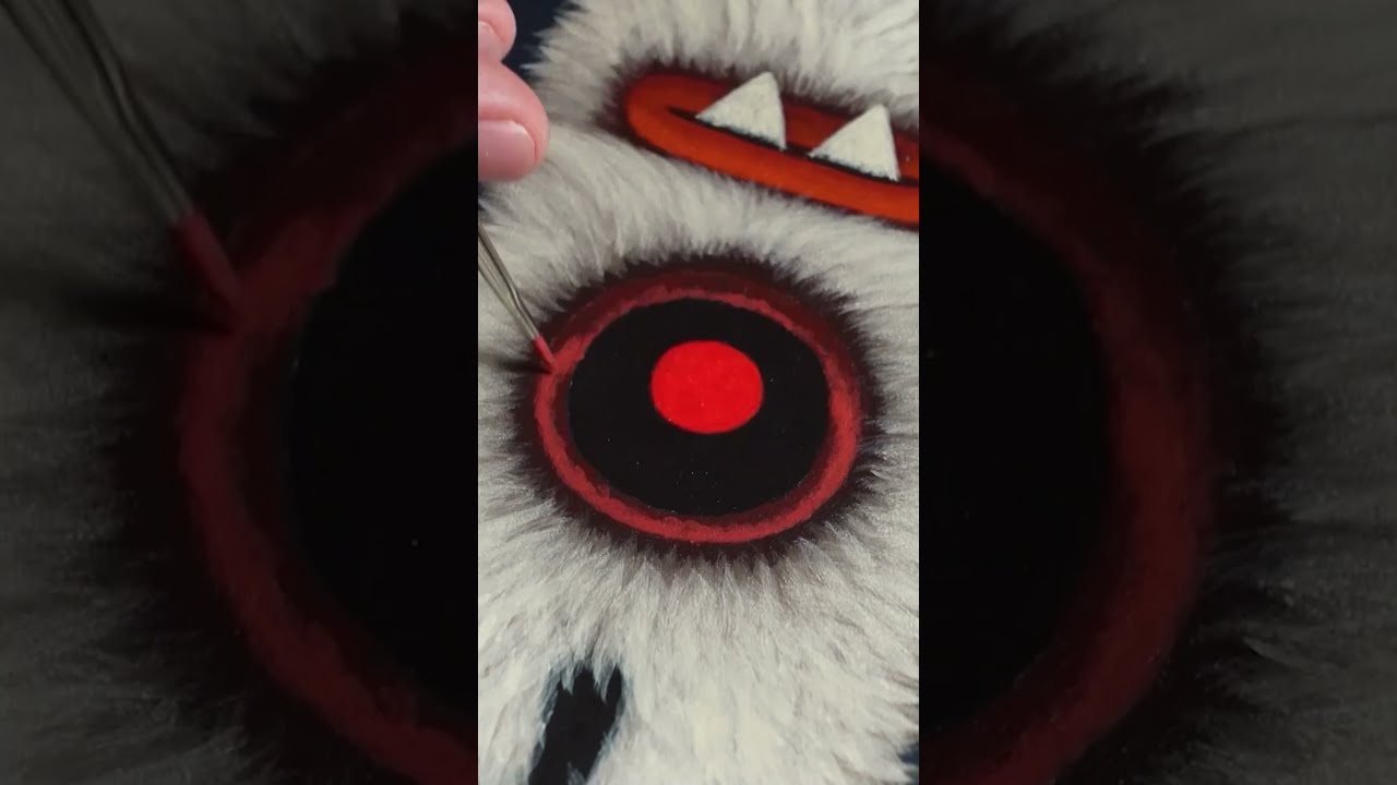 How to paint a fury monster - UNIMOON #art #acrylic #acrylicpaint #painting  #darkart #lowbrow